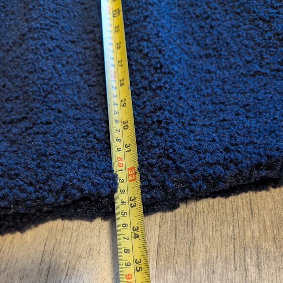 Roaman’s Plus Size Navy Sherpa Fleece Double-Breasted Coat | 1X - Picture 14 of 14